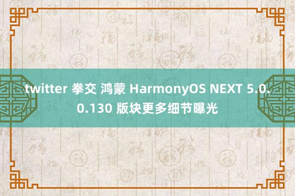 twitter 拳交 鸿蒙 HarmonyOS NEXT 5.0.0.130 版块更多细节曝光